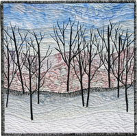 February Morning - fiber art